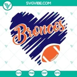 Football, Sports, SVG Files, Broncos Football Half Player SVG Download, Broncos 3