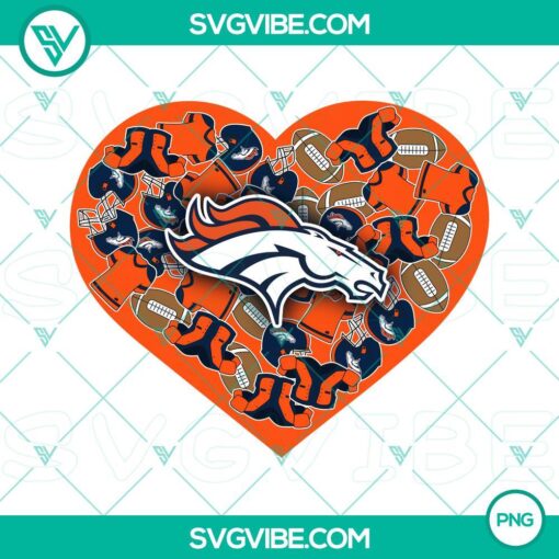 denver broncos heart valentine png file designs mockup