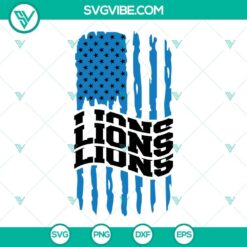 Detroit Lions American Flag SVG Image, Lions Football SVG Files PNG DXF EPS 2