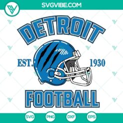 Football, Sports, SVG Files, Detroit Lions Est 1930 SVG Image PNG EPS DXF File 3