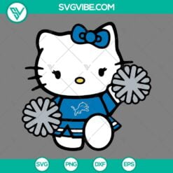 Cartoons, Sports, SVG Files, Detroit Lions Hello Kitty Cheerleader SVG Images 22