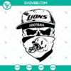 Detroit Lions football skull design SVG files for download in PNG, DXF, and EPS formats. Ideal for crafting projects.