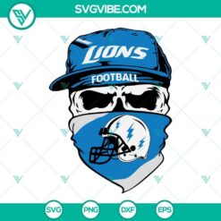 Detroit Lions Skull SVG Files, Lions Football SVG Download PNG DXF EPS Cut Files 2