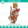 Diddy Kong retro game character embroidered design with machine file for stitching.