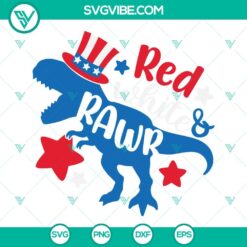 4th Of July, SVG Files, Dinosaur 4th Of July Red White And Rawr SVG Images, 2