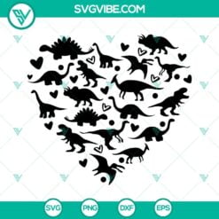 SVG Files, Valentine's Day, Dinosaur Heart SVG Image, Valentine Dinosaur SVG 21