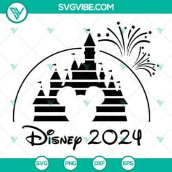 Disney, SVG Files, Disney Castle 2024 SVG File, Family Trip 2024 SVG Files, 5