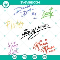 Disney, SVG Files, Disney Characters Signatures SVG Cricut, Disney Mouse 5