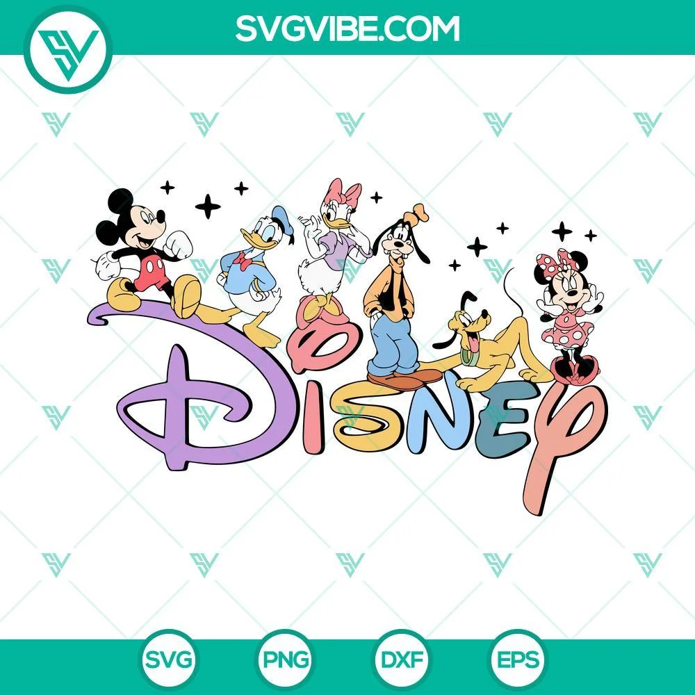 Disney, SVG Files, Disney Characters SVG File, Mickey Mouse And Friends SVG 1