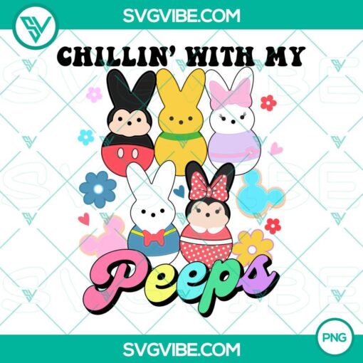 disney chillin with my peeps png mickey mouse and friends easter bunny png mockup 1