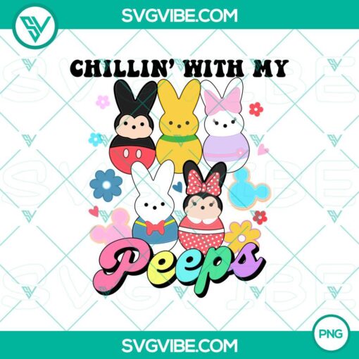 disney chillin with my peeps png mickey mouse and friends easter bunny png mockup