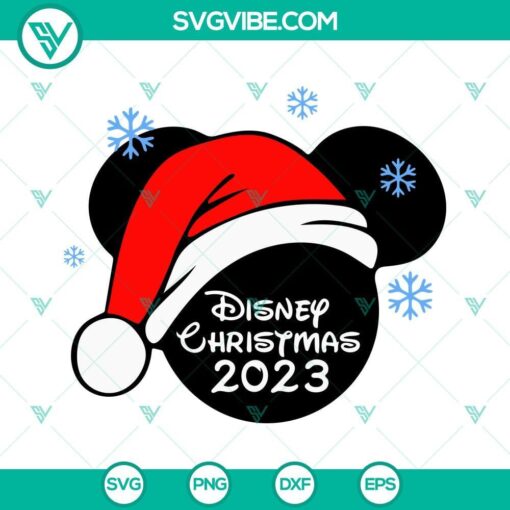 disney christmas 2023 svg mickey santa hat christmas svg snowflake mickey head christmas svg 6 mockup