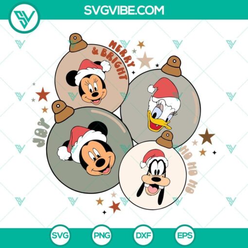 disney christmas ornaments svg christmas mickey minnie daisy goofy svg merry bright ho ho ho svg 8 mockup