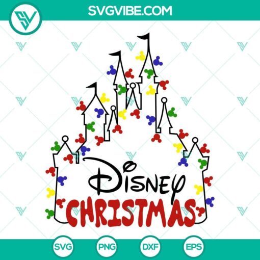 disney christmas svg christmas disney castle kingdom svg disney castle christmas lights svg 4 mockup