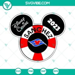 Disney, SVG Files, Disney Cruise 2023 Sanchez SVG Download, Mickey Mouse Head 7