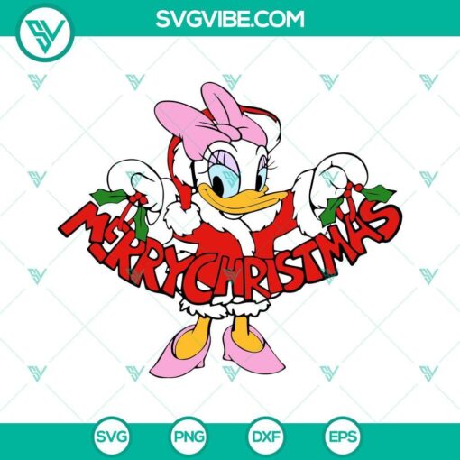 disney daisy duck merry christmas svg png dxf eps cricut silhouette clipart 6 mockup