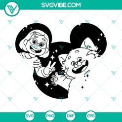 Disney ears turning red Mei Lee SVG design for Cricut, available for download in PNG, DXF, and EPS formats.