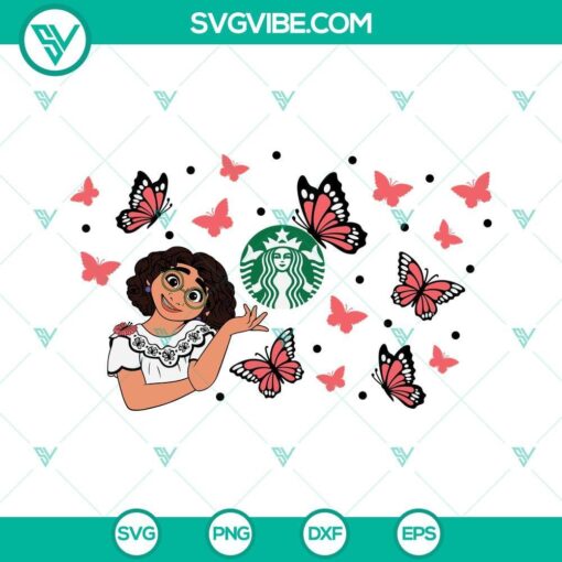 disney encanto mirabel starbucks cup svg mirabel butterfly full wrap svg coffee ring svg 5 mockup