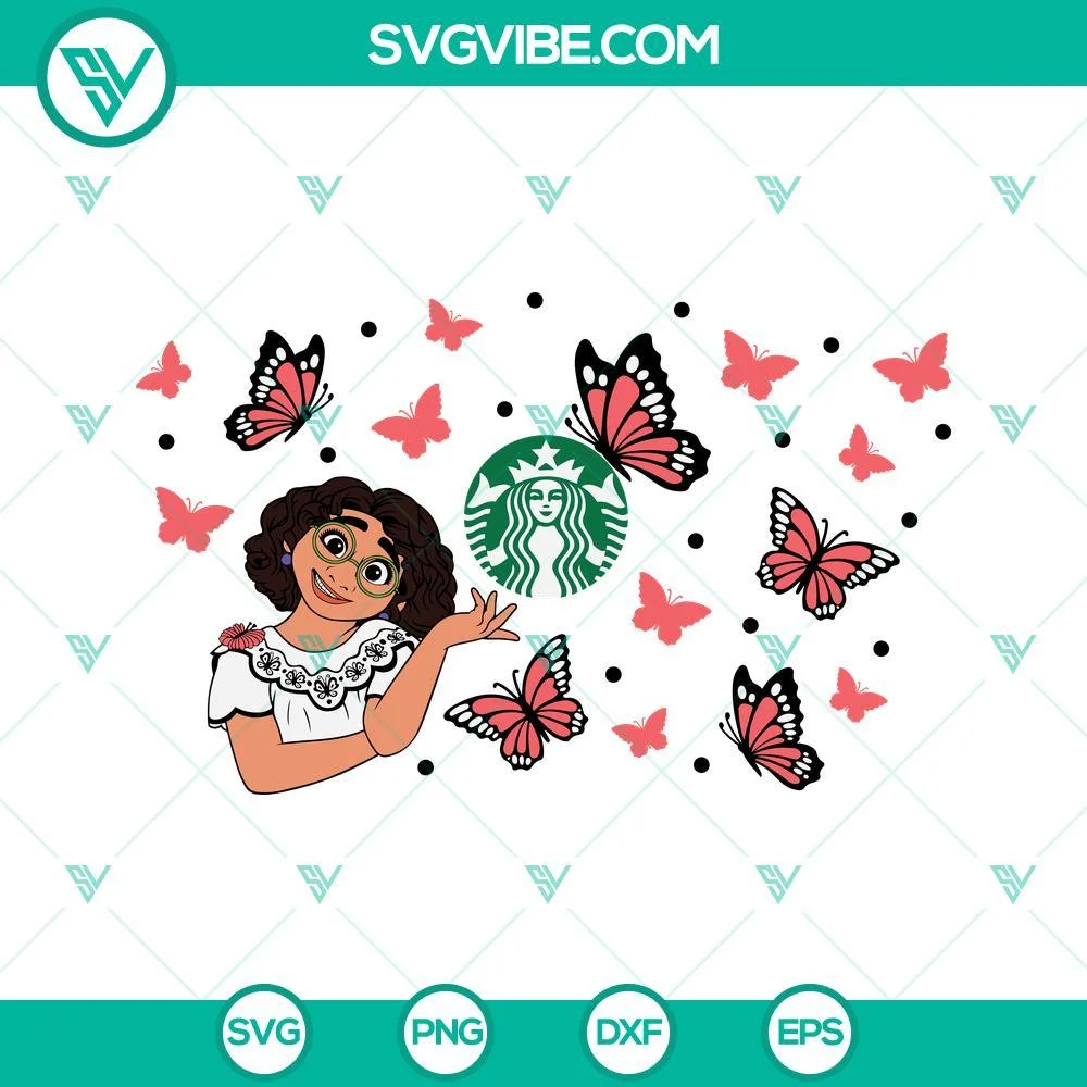 Disney, Starbucks Cup Wrap, SVG Files, Disney Encanto Mirabel Starbucks Cup SVG 1