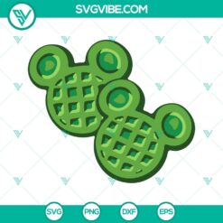 Disney St. Patrick's Day SVG bundle with green snacks and shamrock files for crafts and digital projects.