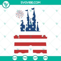 4th Of July, Disney, SVG Files, Disney Magic Castle American Flag SVG Image, 15