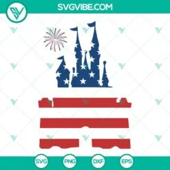 4th Of July, Disney, SVG Files, Disney Magic Castle American Flag SVG Image, 2