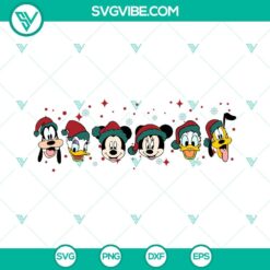 Mickey and Friends Christmas SVG files with festive holiday characters for download, perfect for Christmas crafts and projects.