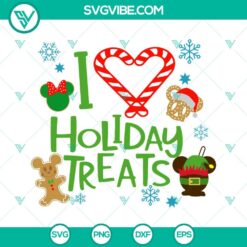 Christmas, Disney, SVG Files, Disney Mickey Christmas I love Holiday Treats SVG 21