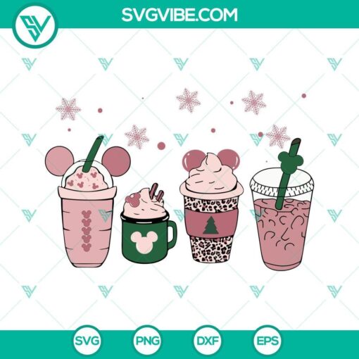 disney mickey coffee christmas svg christmas coffee latte svg pink christmas drinks svg dxf eps files for cricut 4 mockup