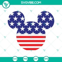 4th Of July, Disney, SVG Files, Disney Mickey Head Usa Flag SVG Files, 8