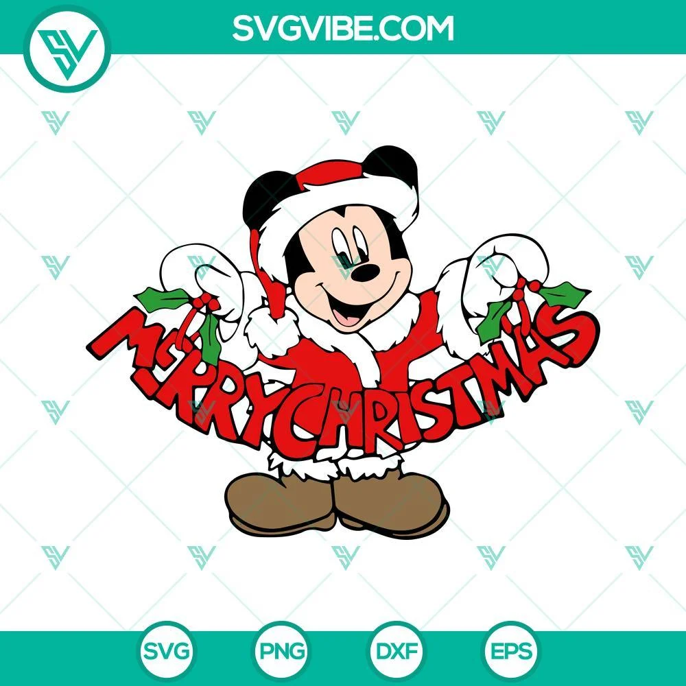 Christmas, Disney, SVG Files, Disney Mickey Mouse Merry Christmas SVG Images 1