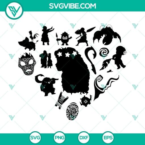 disney moana svg moana heart logo svg moana characters svg png dxf eps 4 mockup