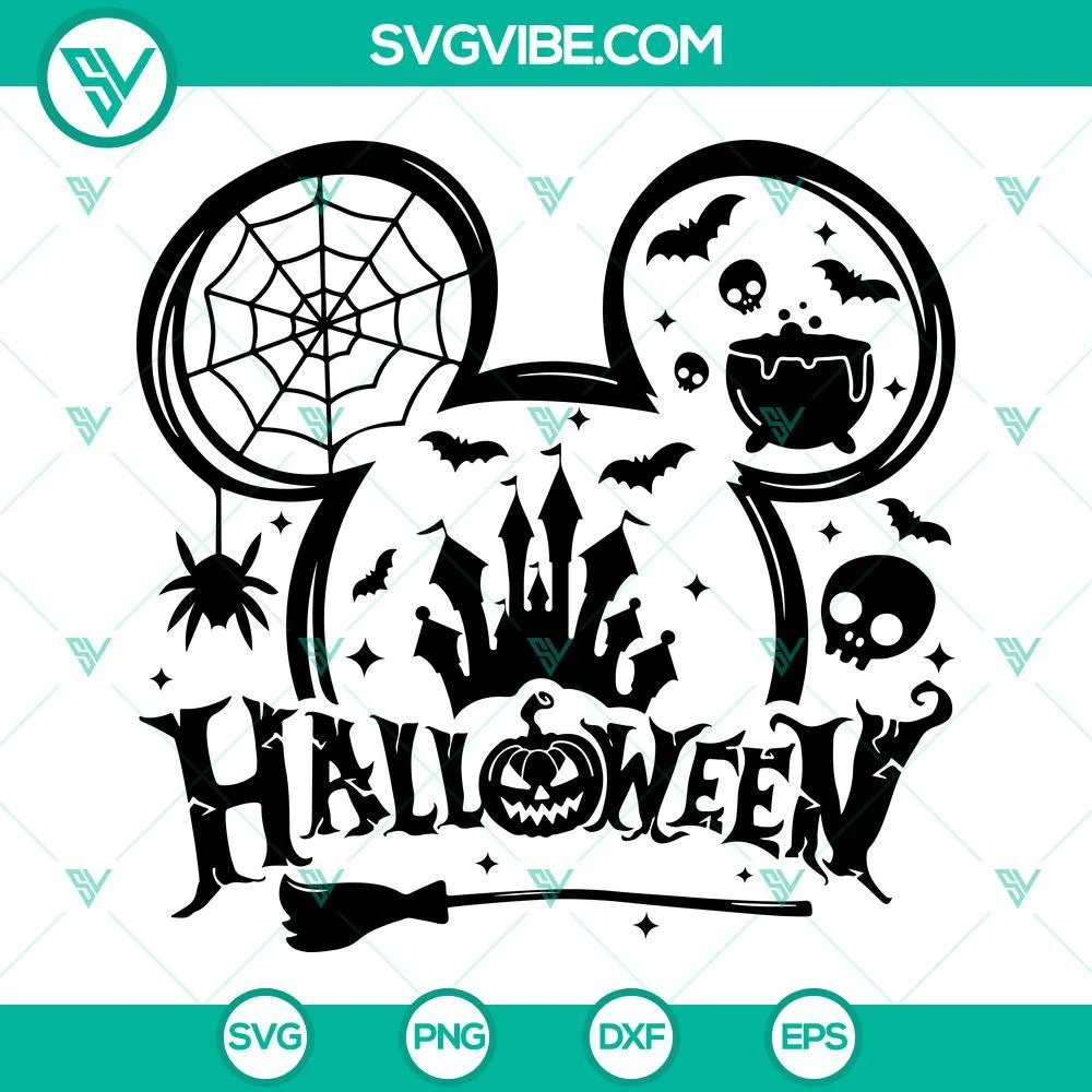 Disney, Halloween, SVG Files, Disney Mouse Ears Halloween SVG Files PNG DXF EPS 1