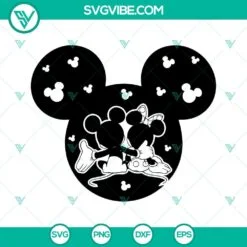 Disney, SVG Files, Disney Mouse Head Couple SVG Images, Mickey And Minnie Love 2