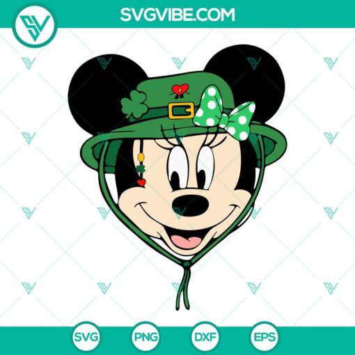 disney mouse head st patricks day svg mickey minnie bad bunny hat shamrock svg png dxf eps 5 mockup