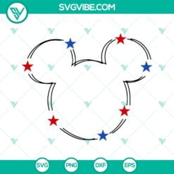 4th Of July, Disney, SVG Files, Disney Mouse Head USA Flag SVG File, Mickey 23