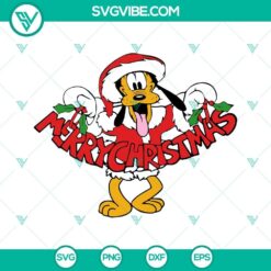 Pluto Merry Christmas SVG files for Cricut and Silhouette, Disney themed design in PNG, DXF, and EPS formats.