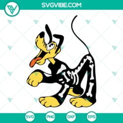 Disney, Halloween, SVG Files, Disney Pluto Skeleton Halloween SVG Images PNG 17