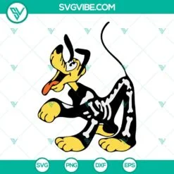 Disney, Halloween, SVG Files, Disney Pluto Skeleton Halloween SVG Images PNG 2