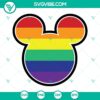 Disney Pride LGBTQ SVG files featuring Mickey head pride SVG images in support of LGBT pride.