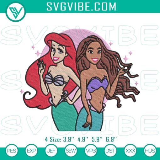 disney princess ariel embroidery designs the little mermaid embroidery download mockup