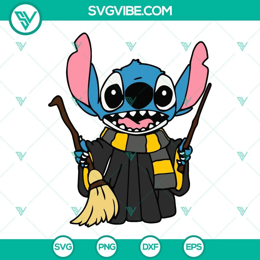 Disney, Movies, SVG Files, Disney Stitch Harry Potter SVG Image PNG DXF EPS 1