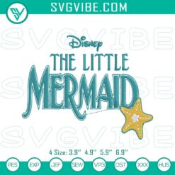 Disney Embroidery Designs, Embroidery Designs, Disney The Little Mermaid Logo 4