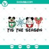 Disney Tis The Season Christmas SVG files with Mickey Mouse, Minnie Mouse, and festive holiday elements. Perfect for holiday crafting projects.