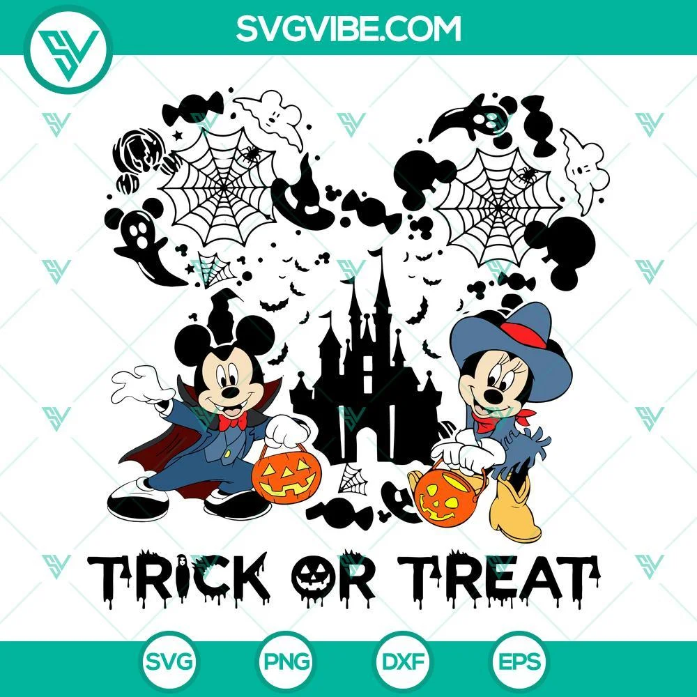 Disney, Halloween, SVG Files, Disney Trick Or Treat SVG Image, Happy Halloween 1