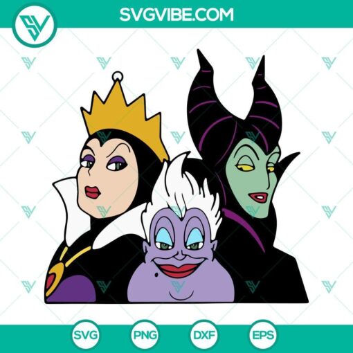 disney villains svg bundle ursula svg cruella de vil svg maleficent svg evil queen svg 6 mockup