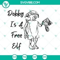 Movies, SVG Files, Dobby Is A Free Elf Sock SVG Images, Dobby Harry Potter SVG 2