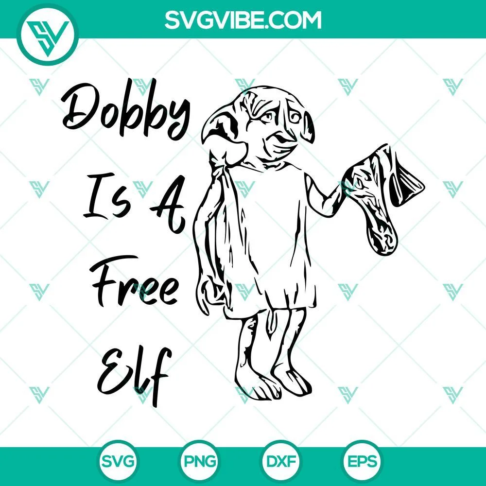 Movies, SVG Files, Dobby Is A Free Elf Sock SVG Images, Dobby Harry Potter SVG 1