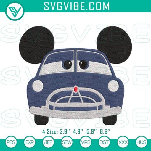 doc hudson mickey ears embroidery designs disney cars machine embroidery files mockup