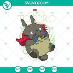 Doctor Totoro SVG file for crafting, featuring Totoro in a doctor outfit. Includes PNG, DXF, and EPS cut files for DIY projects.